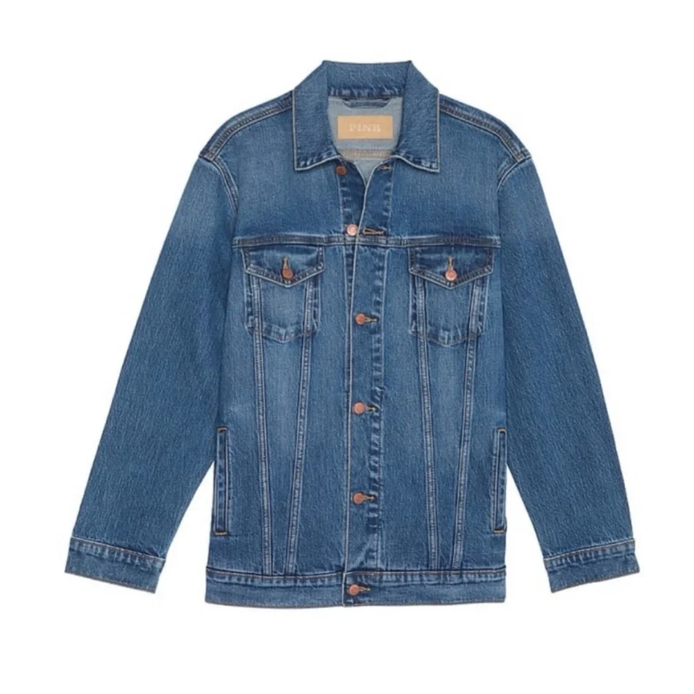 NWT Denim by PINK Victoria’s Secret Oversized Jean Jacket - Picture 2 of 5